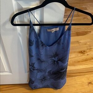 LOFT Blue and Black Floral Camisole
